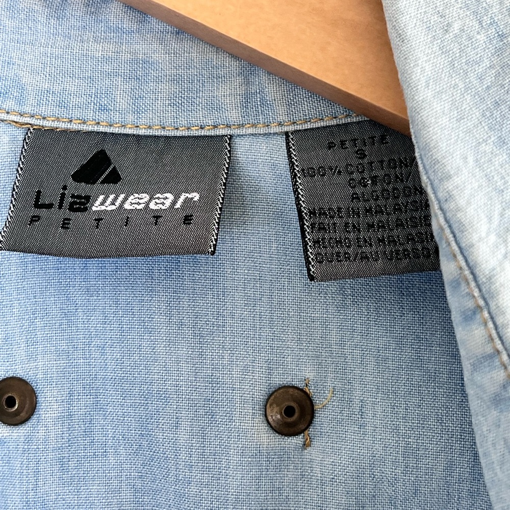 Lizwear | Vintage button down shirt chambray throw on size small - Picture 3 of 9
